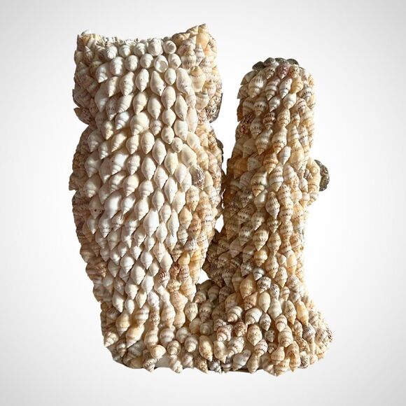 Vintage Handcrafted Encrusted Seashell Owl from the 1970s - Folk Art - OOAK - Picture 2 of 4